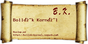 Bollók Kornél névjegykártya